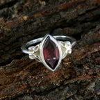 Garnet Solitaire Turkish 925 Silver Red Gems Whisper thin Claddagh Ring Jewelry
