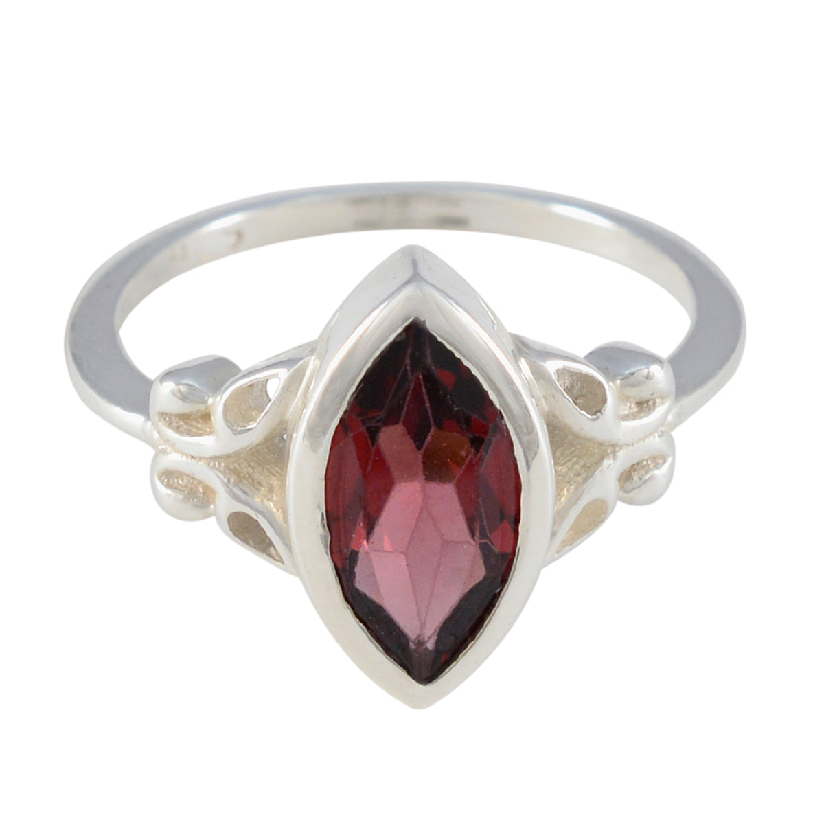 Garnet Solitaire Turkish 925 Silver Red Gems Whisper thin Claddagh Ring Jewelry Главное изображение товара