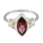 Garnet Solitaire Turkish 925 Silver Red Gems Whisper thin Claddagh Ring Jewelry