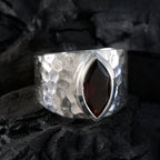 Garnet Solitaire Moroccan Silver Red Gems Statement Armor Ring Jewellery