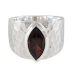 Garnet Solitaire Moroccan Silver Red Gems Statement Armor Ring Jewellery