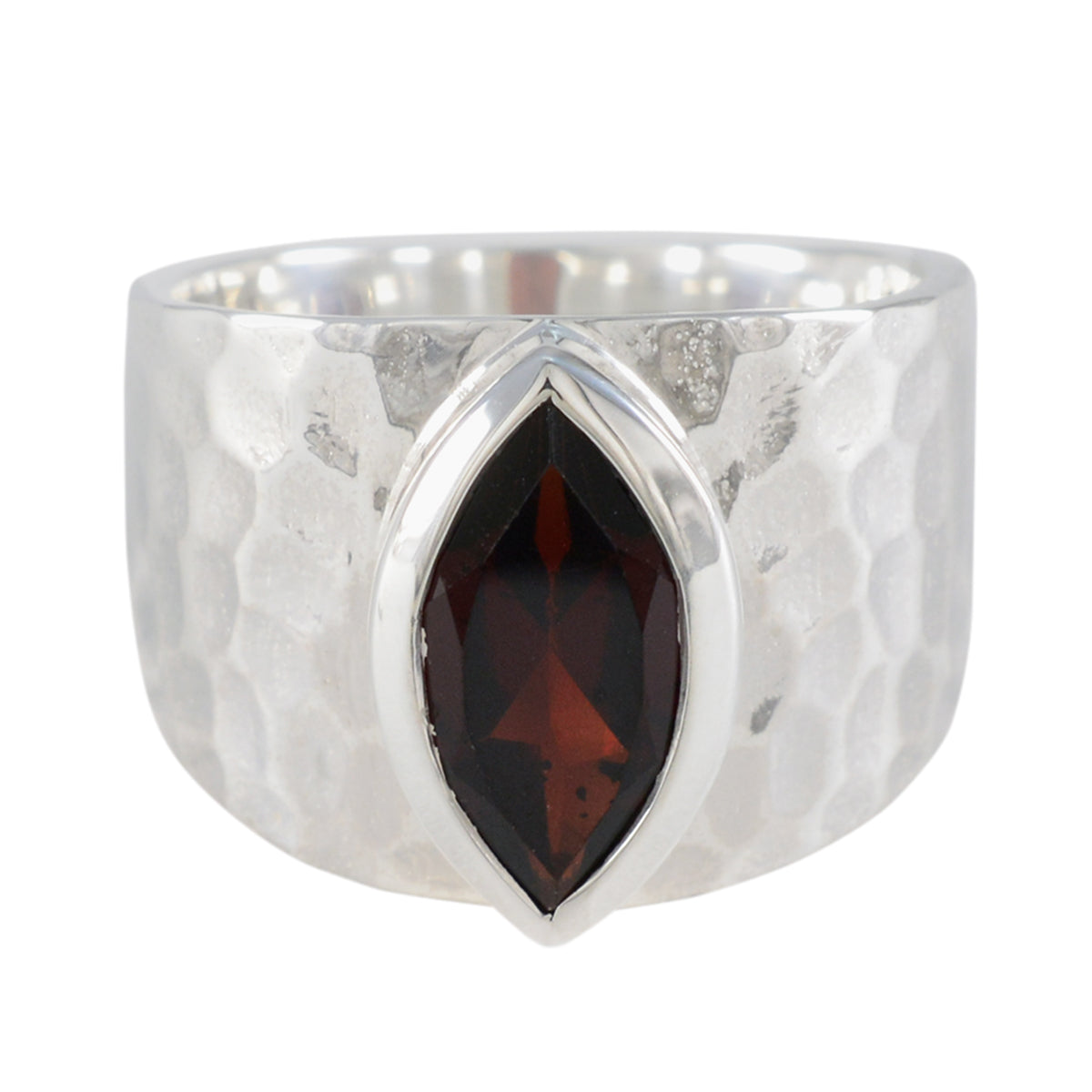 Garnet Solitaire Moroccan Silver Red Gems Statement Armor Ring Jewellery