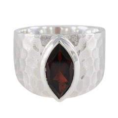Garnet Solitaire Moroccan Silver Red Gems Statement Armor Ring Jewellery