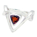 Garnet Solitaire Moroccan Sterling Silver Red Gemstone Tiny Geometric Ring Jewelry