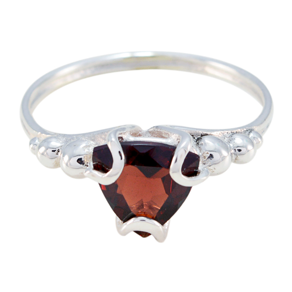 Garnet Solitaire Russian Silver Red Gemstone Delicate Rope Wire Ring Jewellery Главное изображение товара