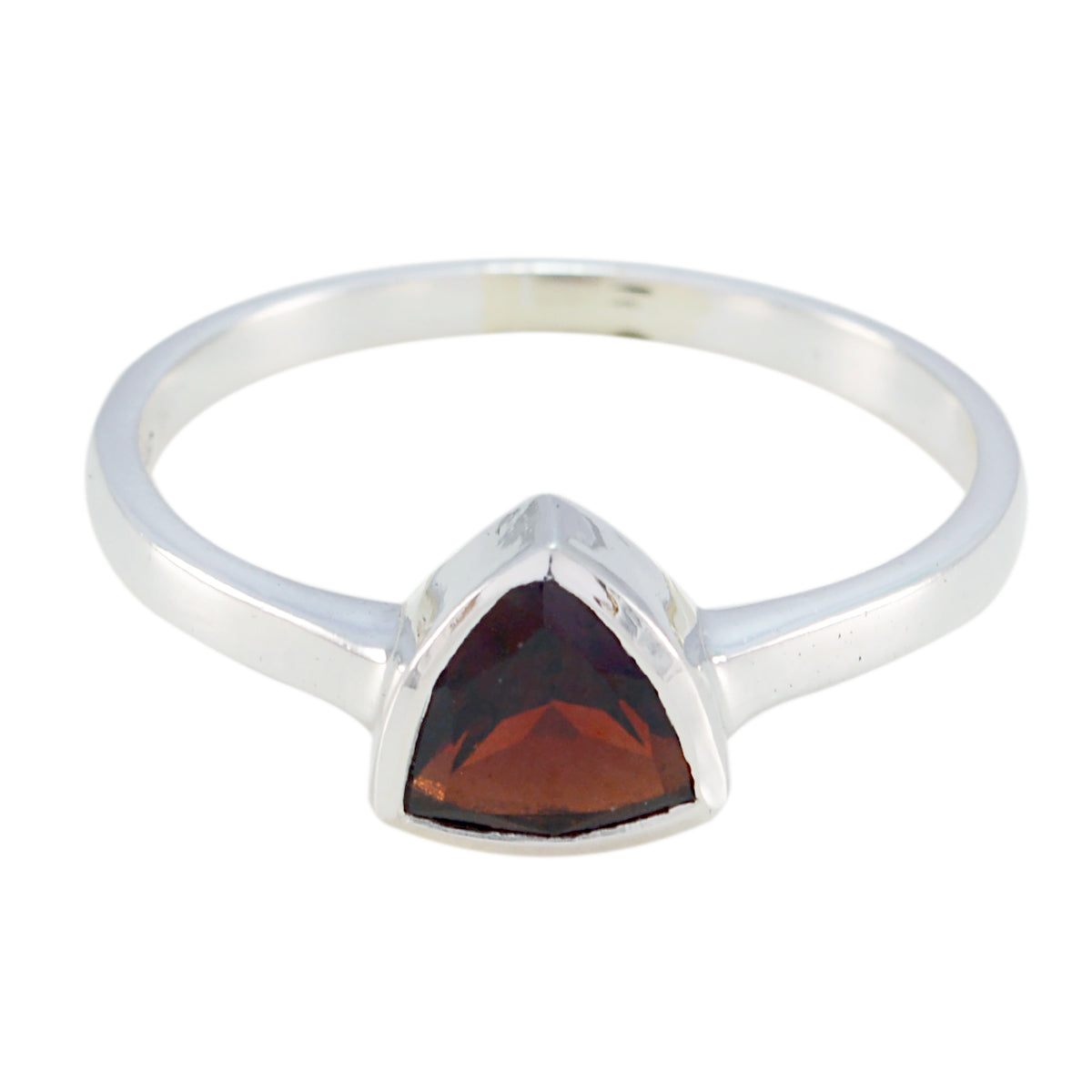 Garnet Solitaire Russian 925 Silver Red Gemstone Dainty Geometric Ring Jewellery Главное изображение товара