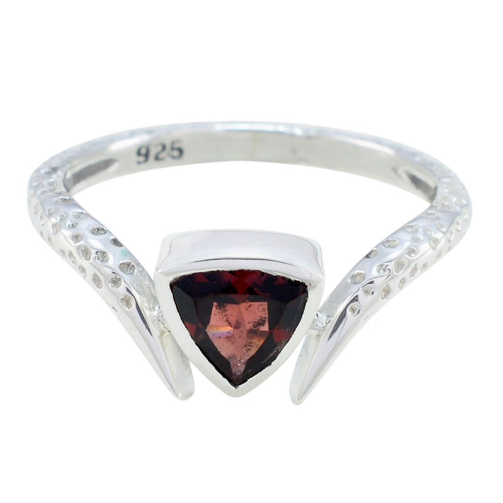 Garnet Solitaire Turkish 92.5 Silver Red Gemstones Whisper thin Retro Ring Jewellery