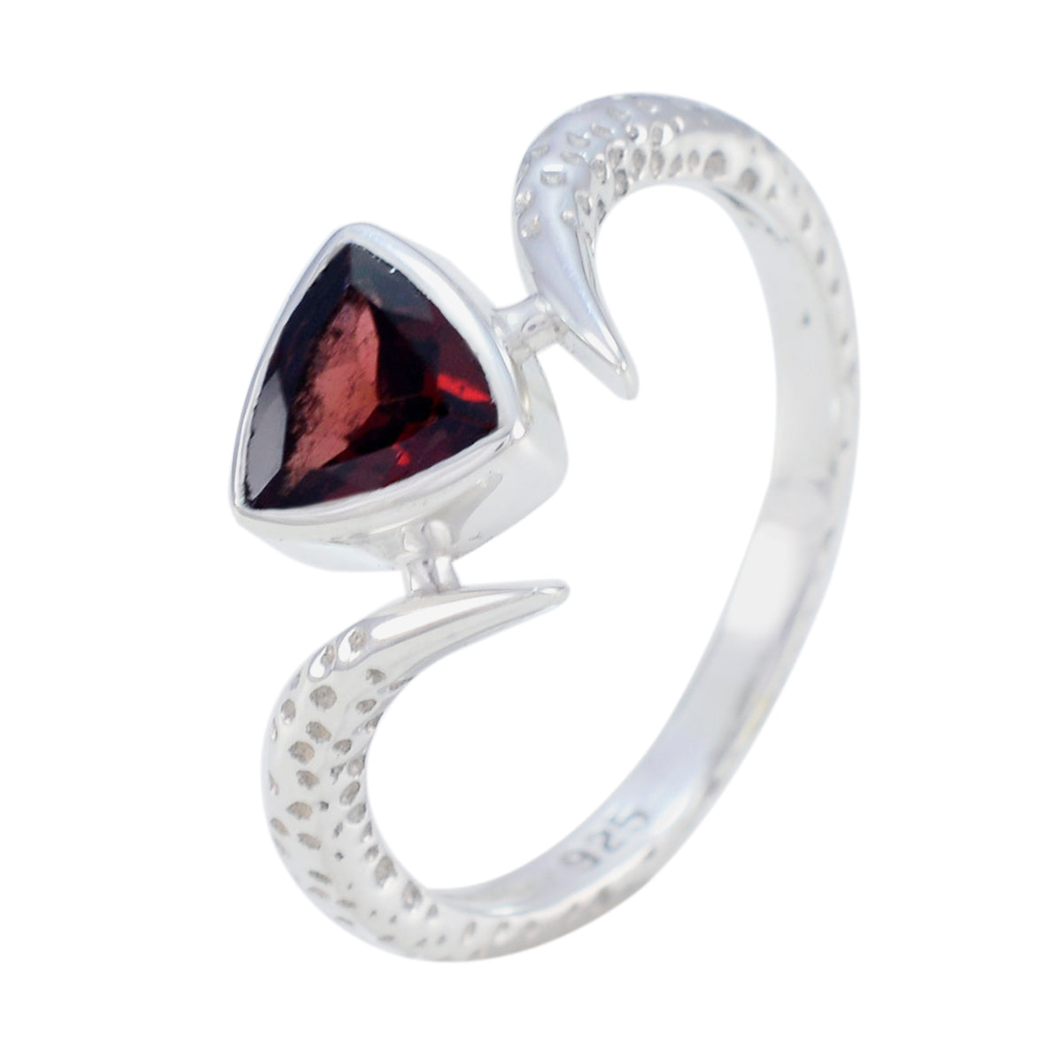 Garnet Solitaire Turkish 92.5 Silver Red Gemstones Whisper thin Retro Ring Jewellery