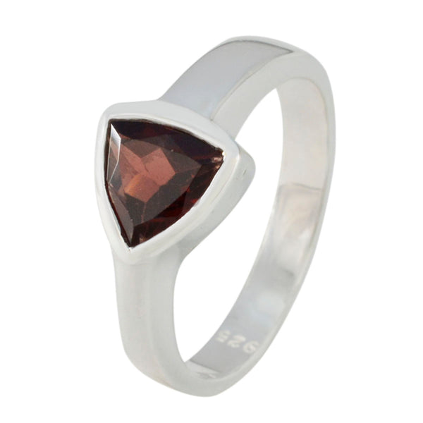 Garnet Solitaire Turkish 925 Sterling Silver Red Gemstones Tiny Geometric Ring Jewellery