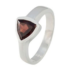 Garnet Solitaire Turkish 925 Sterling Silver Red Gemstones Tiny Geometric Ring Jewellery