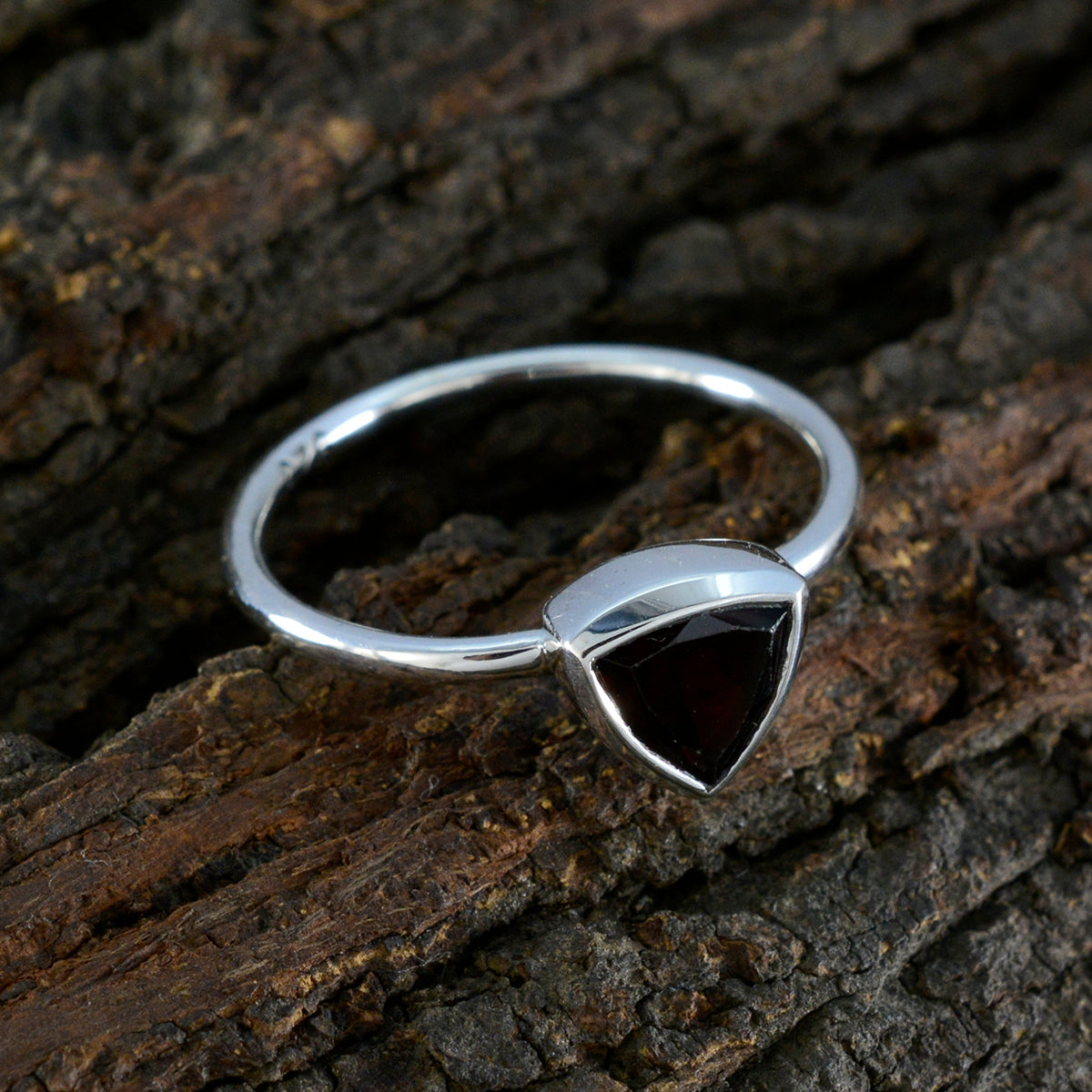 Garnet Solitaire Mexican 92.5 Silver Red Gemstones Delicate Boho Ring Jewelry