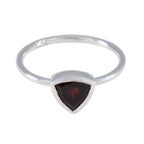 Garnet Solitaire Mexican 92.5 Silver Red Gemstones Delicate Boho Ring Jewelry