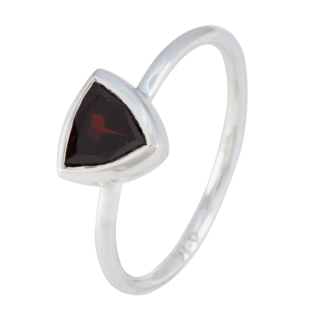 Garnet Solitaire Mexican 92.5 Silver Red Gemstones Delicate Boho Ring Jewelry