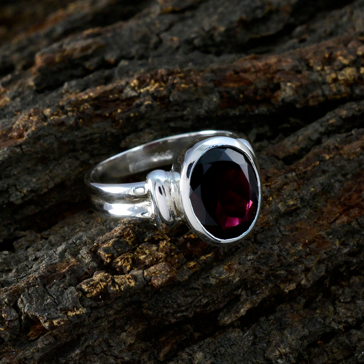 Garnet Solitaire Indian 925 Sterling Silver Red Gems Tiny Traditional Ring Jewelry