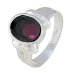Garnet Solitaire Indian 925 Sterling Silver Red Gems Tiny Traditional Ring Jewelry
