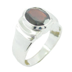 Garnet Solitaire African Silver Red Gemstone Eye catching Love Ring Jewelry