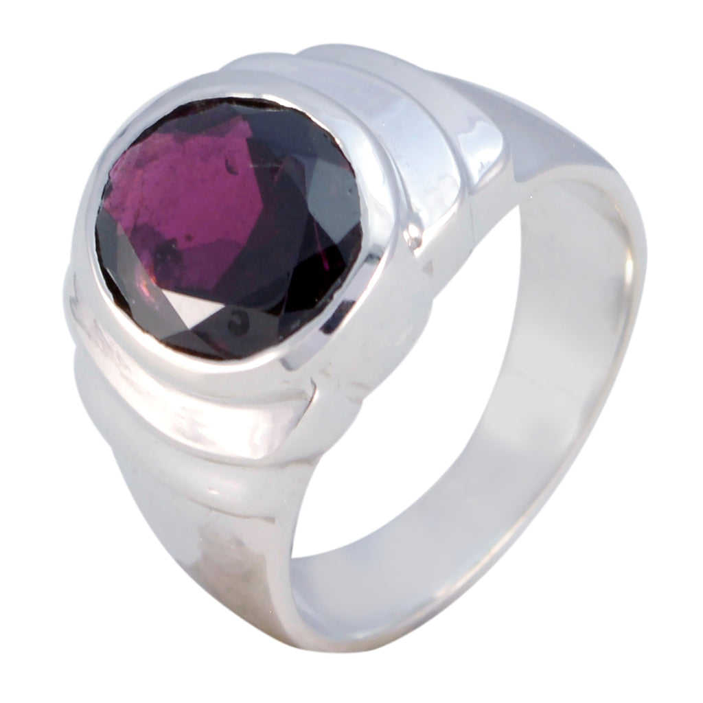 Garnet Solitaire African Silver Red Gemstone Eye catching Love Ring Jewelry
