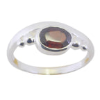 Garnet Solitaire American 925 Silver Red Gemstones Delicate Feminine Ring Jewellery