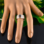 Garnet Solitaire German 925 Silver Red Gemstones Mid weight Art Deco Ring Jewellery