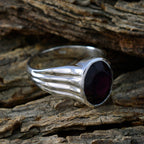Garnet Solitaire Egyptian Silver Red Gemstone Eye catching propsel Ring Jewelry