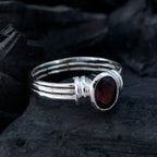 Garnet Solitaire Egyptian 92.5 Silver Red Gemstone Featherlight Heritage Ring Jewellery