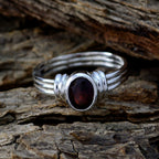 Garnet Solitaire Egyptian 92.5 Silver Red Gemstone Featherlight Heritage Ring Jewellery