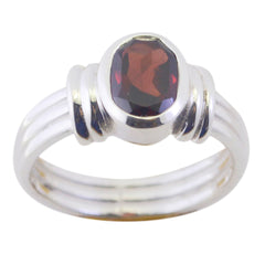 Garnet Solitaire Egyptian 92.5 Silver Red Gemstone Featherlight Heritage Ring Jewellery