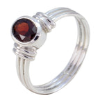 Garnet Solitaire Egyptian 92.5 Silver Red Gemstone Featherlight Heritage Ring Jewellery