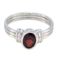 Garnet Solitaire Egyptian 92.5 Silver Red Gemstone Featherlight Heritage Ring Jewellery