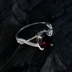 Garnet Solitaire American 925 Sterling Silver Red Gems Delicate Feminine Ring Jewellery
