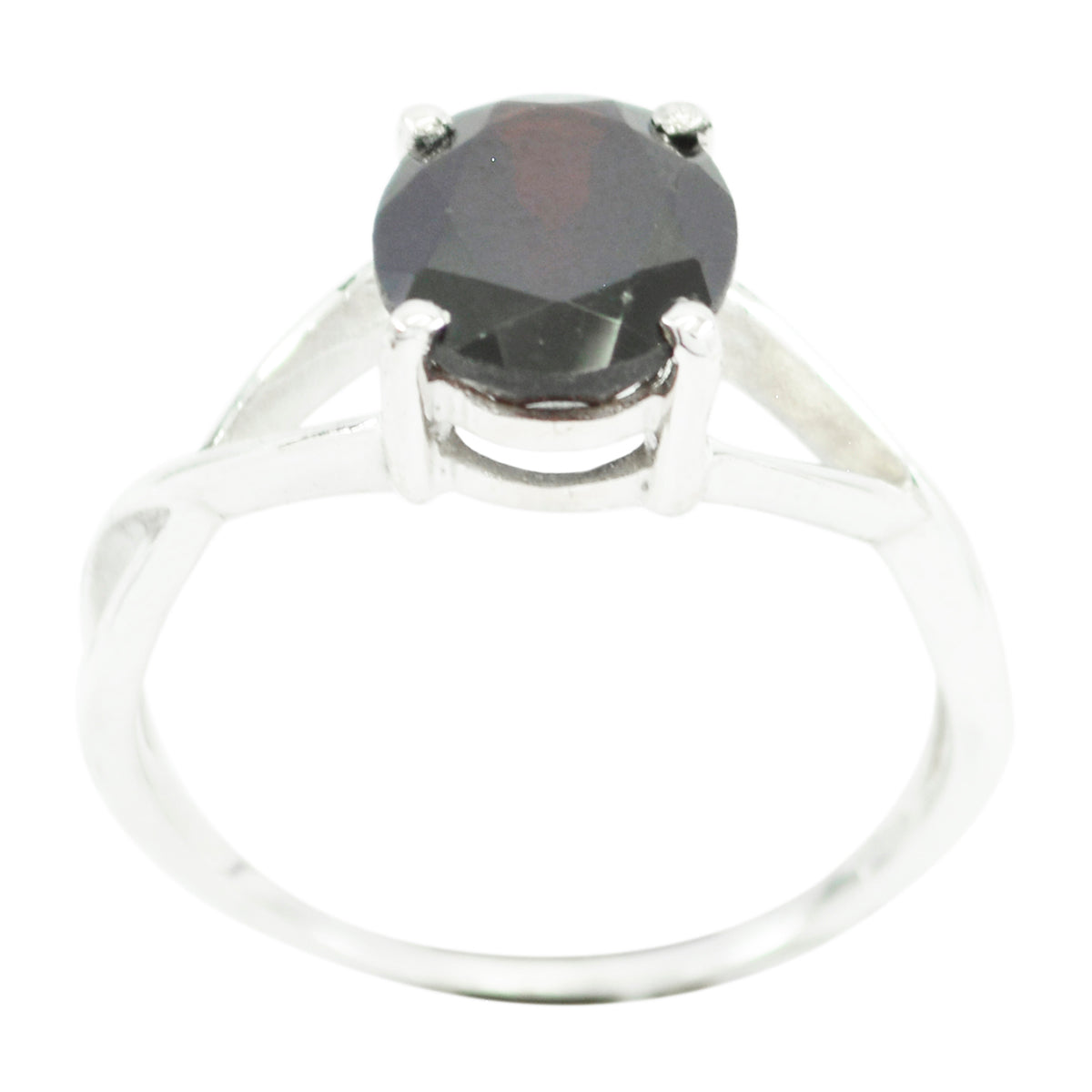 Garnet Solitaire American 925 Sterling Silver Red Gems Delicate Feminine Ring Jewellery