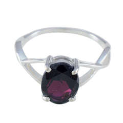 Garnet Solitaire American 925 Sterling Silver Red Gems Delicate Feminine Ring Jewellery