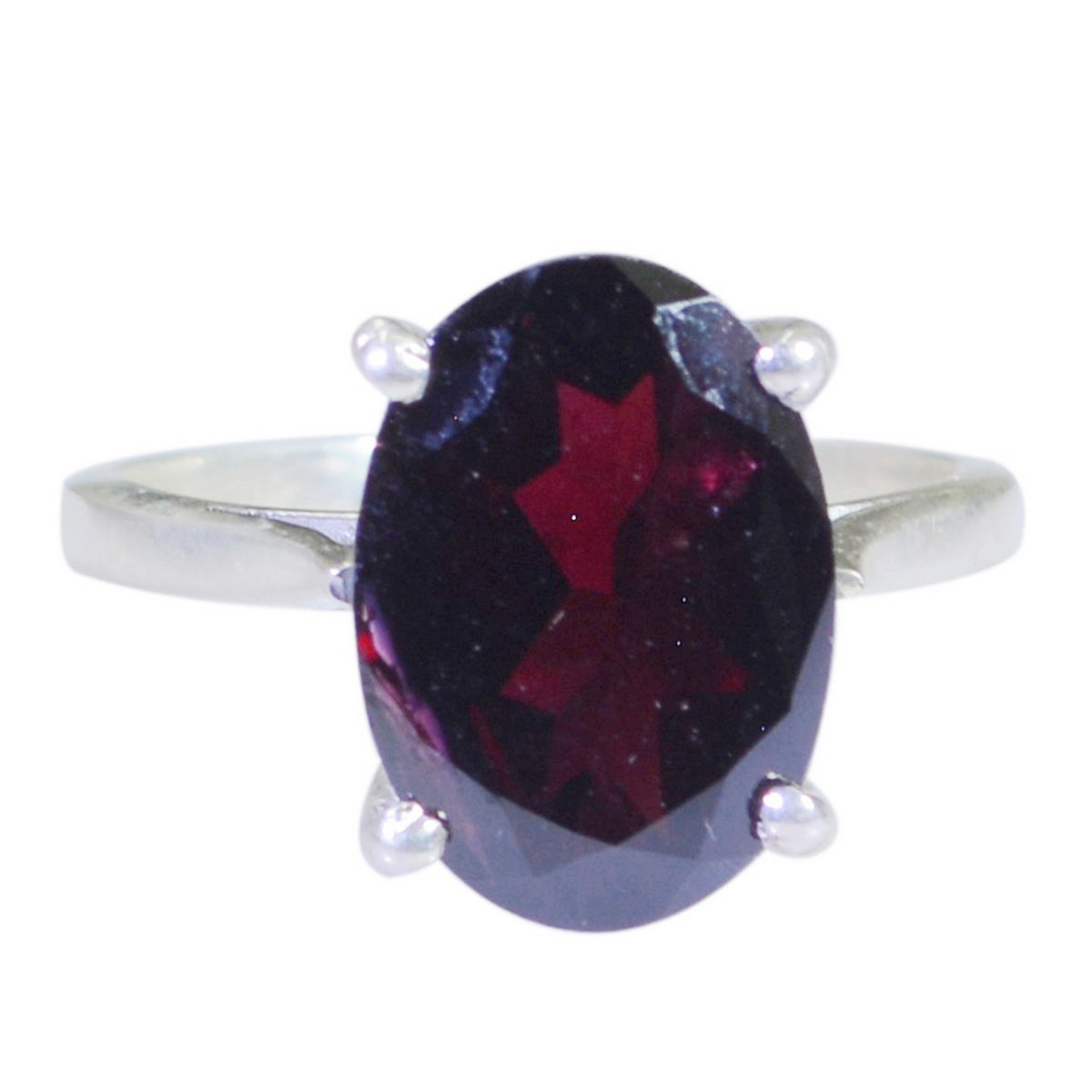 Granat Solitär Ägyptischer 925 Silber Roter Edelstein Federleichter Boho Ring Schmuck Hauptbild