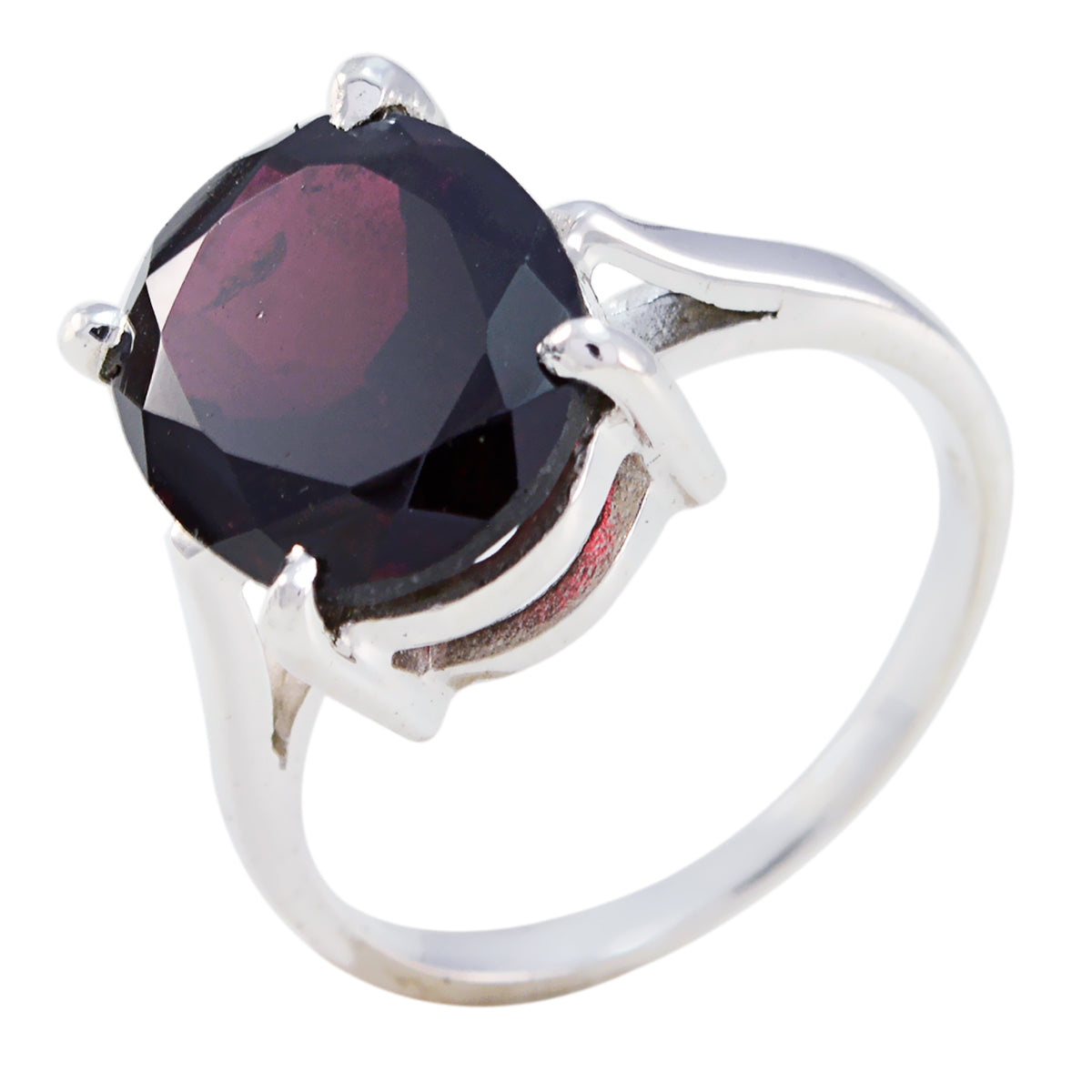 Garnet Solitaire Egyptian 925 Silver Red Gemstone Featherlight Boho Ring Jewelry