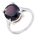 Garnet Solitaire Egyptian 925 Silver Red Gemstone Featherlight Boho Ring Jewelry