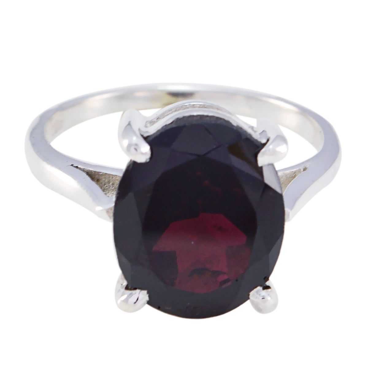 Garnet Solitaire Egyptian 925 Silver Red Gemstone Featherlight Boho Ring Jewelry