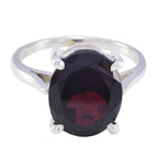 Garnet Solitaire Egyptian 925 Silver Red Gemstone Featherlight Boho Ring Jewelry