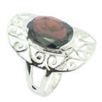 Garnet Solitaire African 925 Silver Red Gemstones Classic Art Deco Ring Jewelry