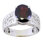 Garnet Solitaire Middle Eastern 92.5 Silver Red Gemstone Whisper thin Filigree Ring Jewellery