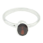 Garnet Solitaire American 92.5 Silver Red Gems Delicate Graceful Ring Jewelry