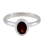 Garnet Solitaire American 92.5 Silver Red Gems Delicate Graceful Ring Jewelry