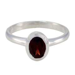 Garnet Solitaire American 92.5 Silver Red Gems Delicate Graceful Ring Jewelry