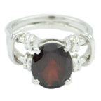 Garnet Solitaire Australian 925 Silver Red Gemstones Eye catching Rope Wire Ring Jewellery
