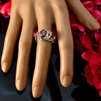 Garnet Solitaire Spanish Silver Red Gems Minimal Filigree Ring Jewelry