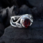 Garnet Solitaire Spanish Silver Red Gems Minimal Filigree Ring Jewelry