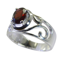 Garnet Solitaire Spanish Silver Red Gems Minimal Filigree Ring Jewelry