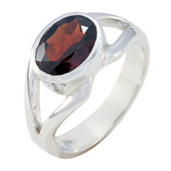 Garnet Solitaire Turkish 925 Sterling Silver Red Gemstone Whisper thin Contemporary Ring Jewellery