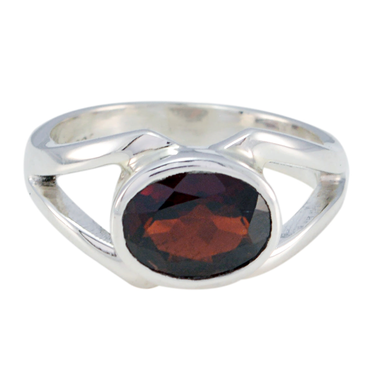 Garnet Solitaire Turkish 925 Sterling Silver Red Gemstone Whisper thin Contemporary Ring Jewellery