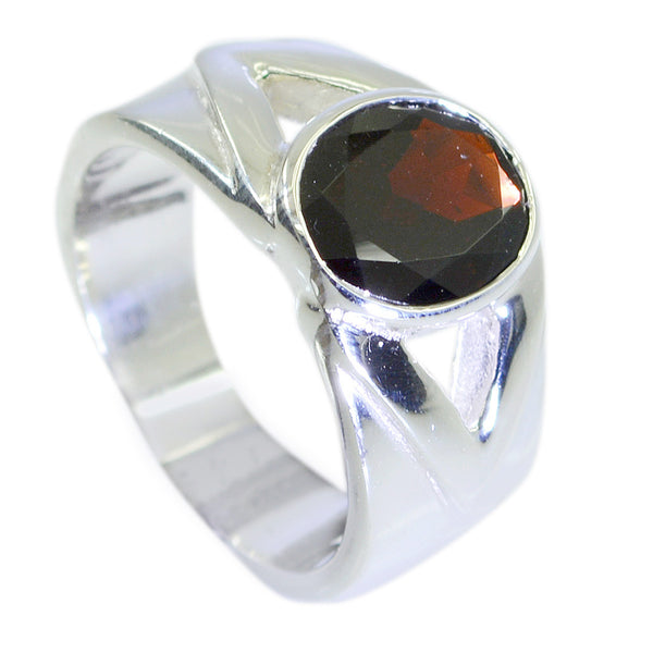 Garnet Solitaire African 925 Silver Red Gemstone Essential  Signet Ring Jewelry
