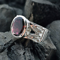 Garnet Solitaire French Sterling Silver Red Gems Versatile Artisan Ring Jewelry